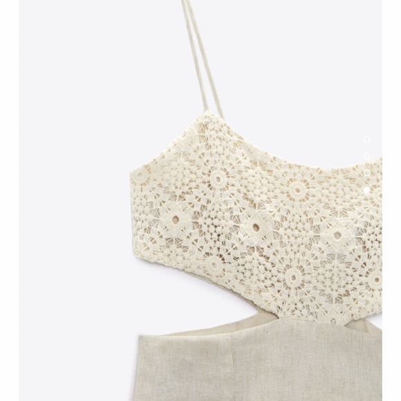 ZARA COMBINATION CROCHET CUT OUT DRESS - Picture 11 of 11